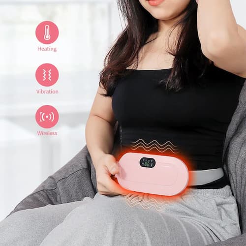 Portable Cramp Relief Belt with Heat & Vibration Therapy – Rechargeable USB Type-C
