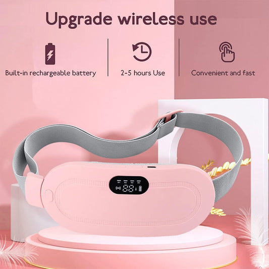 Portable Cramp Relief Belt with Heat & Vibration Therapy – Rechargeable USB Type-C